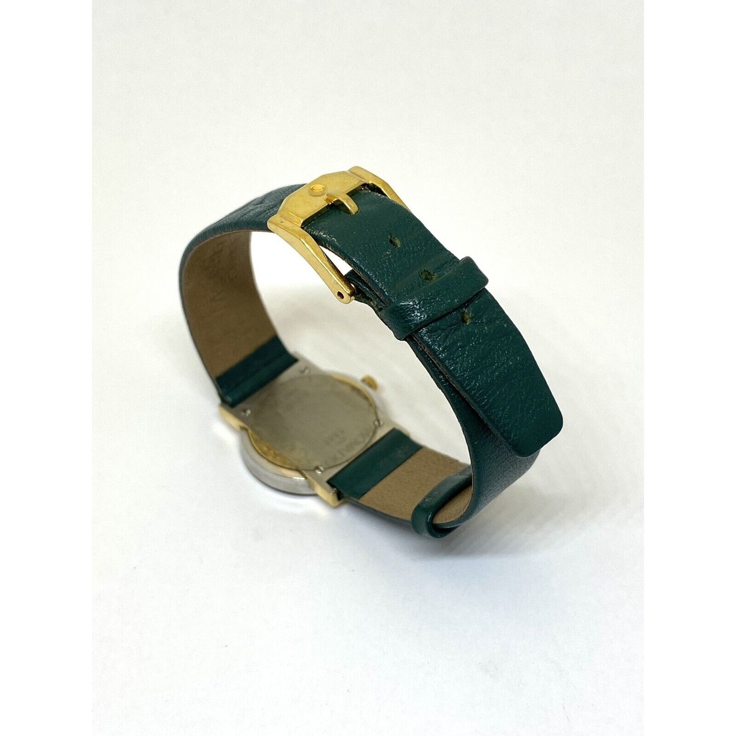 Movado Limited Edition Ladies Gold Tone Museum Green Dial Leather Strap In Box
