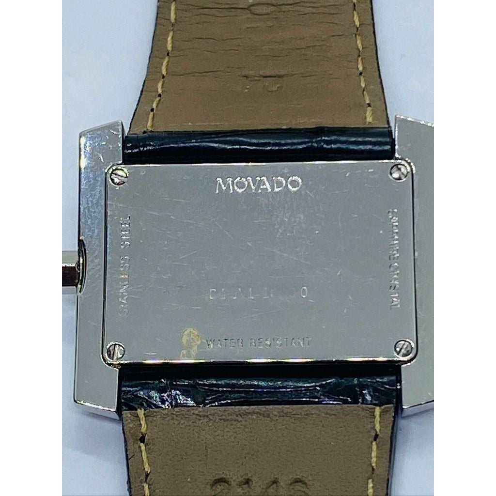 MOVADO $1395 WOMENS SILVER/PINK DIAL, LEATHER STRAP WATCH ELIRO SERIES