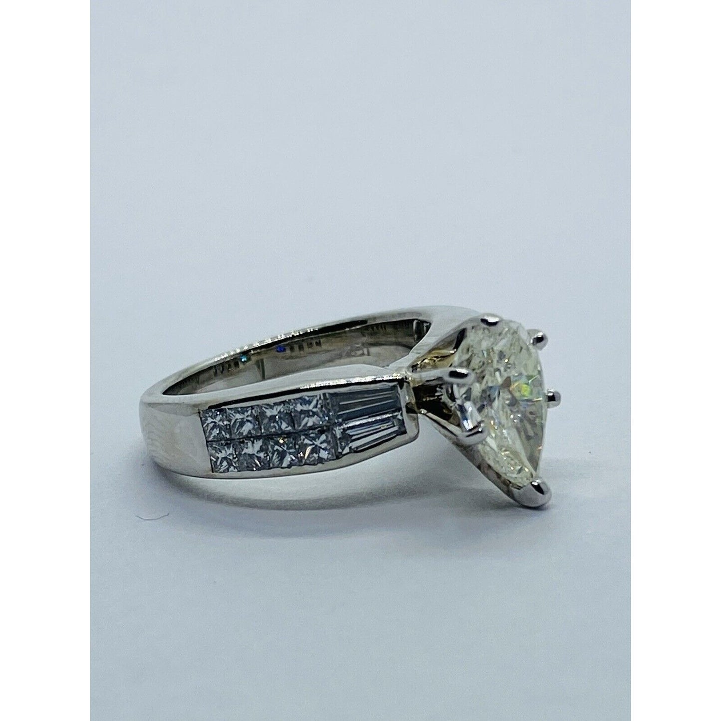 GIA PEAR CUT 1.62 ENGAGEMENT RING 18K WHITE GOLD SIZE 6 2.82 TCW