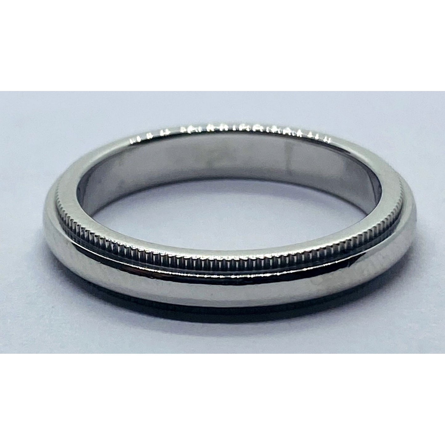TIFFANY & CO PLATINUM 950 Double MILGRAIN WEDDING BAND 3MM SIZE 4.75