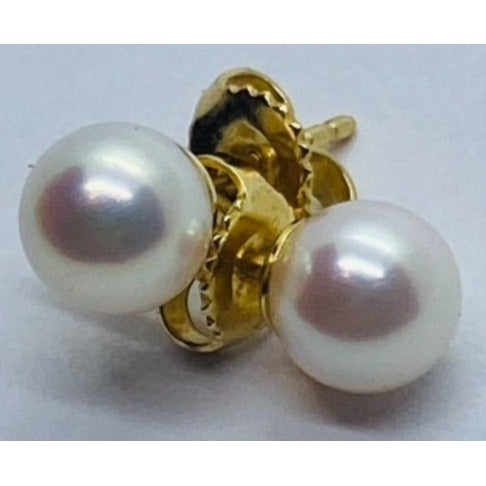 Tiffany & Co 18K Yellow Gold Pearl Earrings 7.5MM Earrings