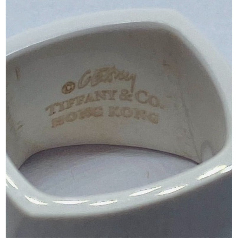 Tiffany & Co Frank Gehry Torque Wide Porcelain Ring Size 3.75