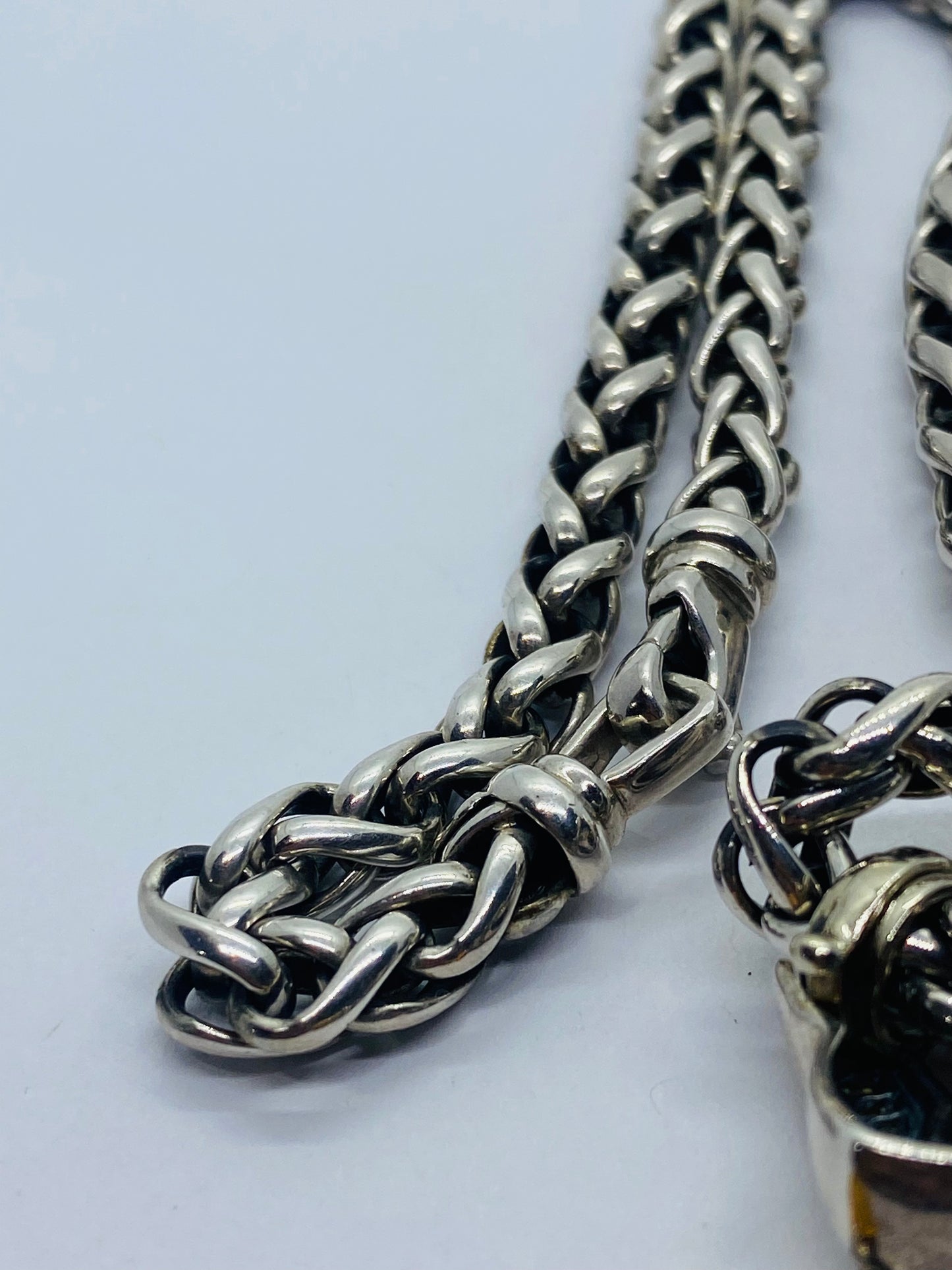 David Yurman Two-Tone Quatrefoil Lariat Adjustable Chain Necklace Citrine
