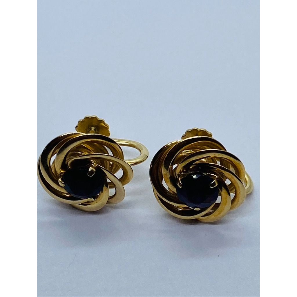 GENUINE TIFFANY & CO 14K GOLD AMETHYST SCREW BACK EARRINGS