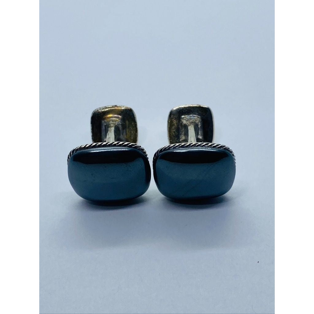 David Yurman Streamline Cuff Links Hematite Sterling Silver