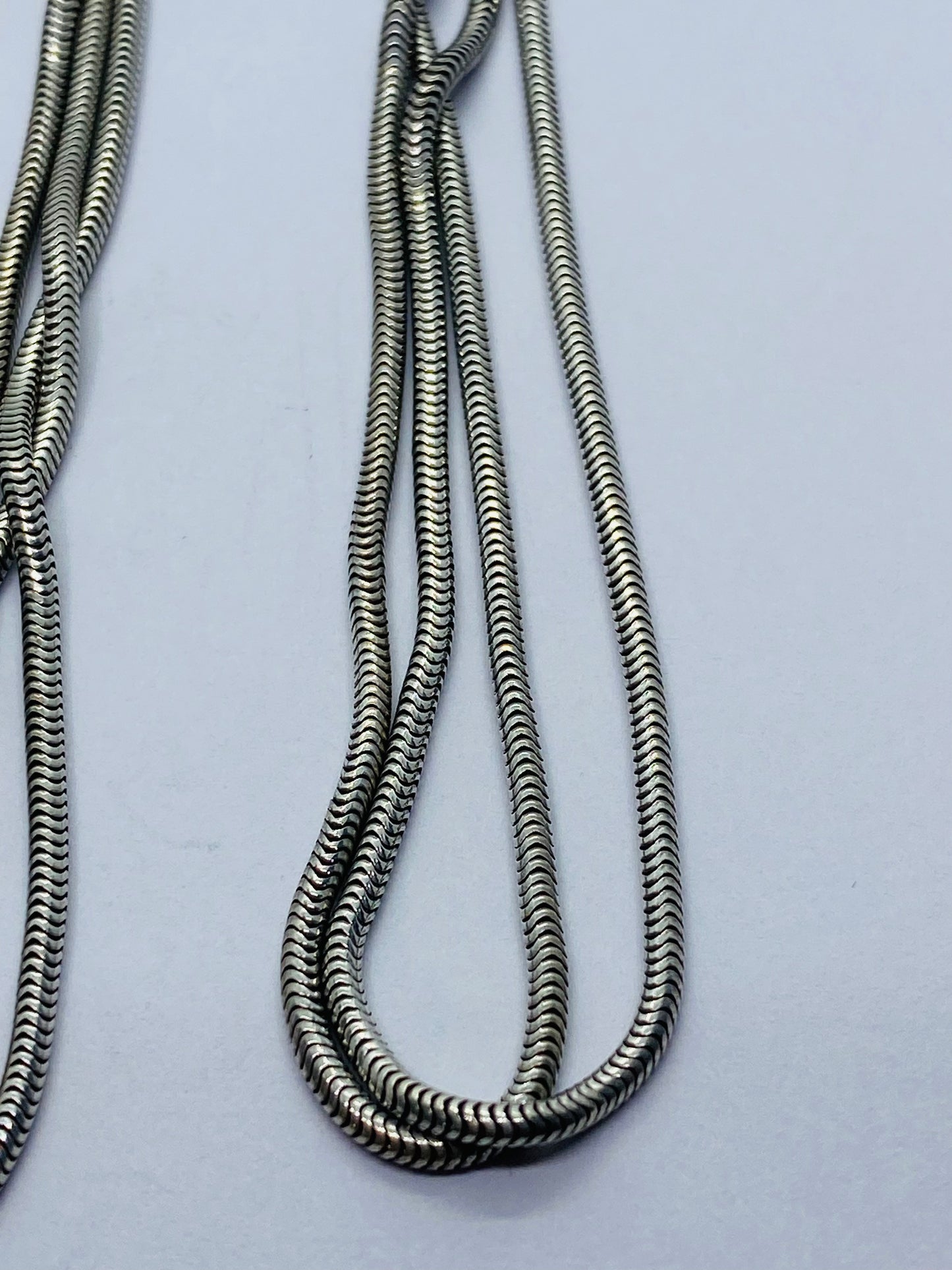 Tiffany & Co 925 Sterling Silver Wrap Bone Snake Necklace 38” long