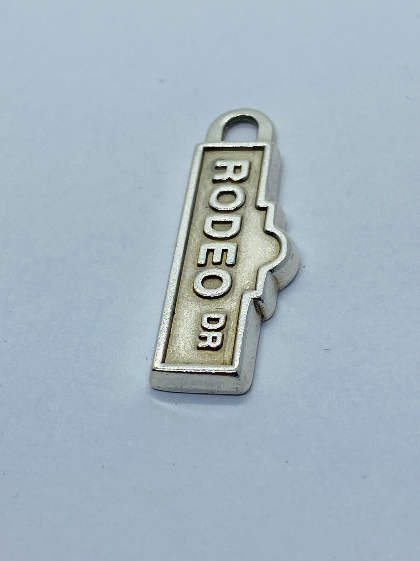 TIFFANY & CO STERLING RODEO DRIVE TAG CHARM OR PENDANT WITH ORIGINAL