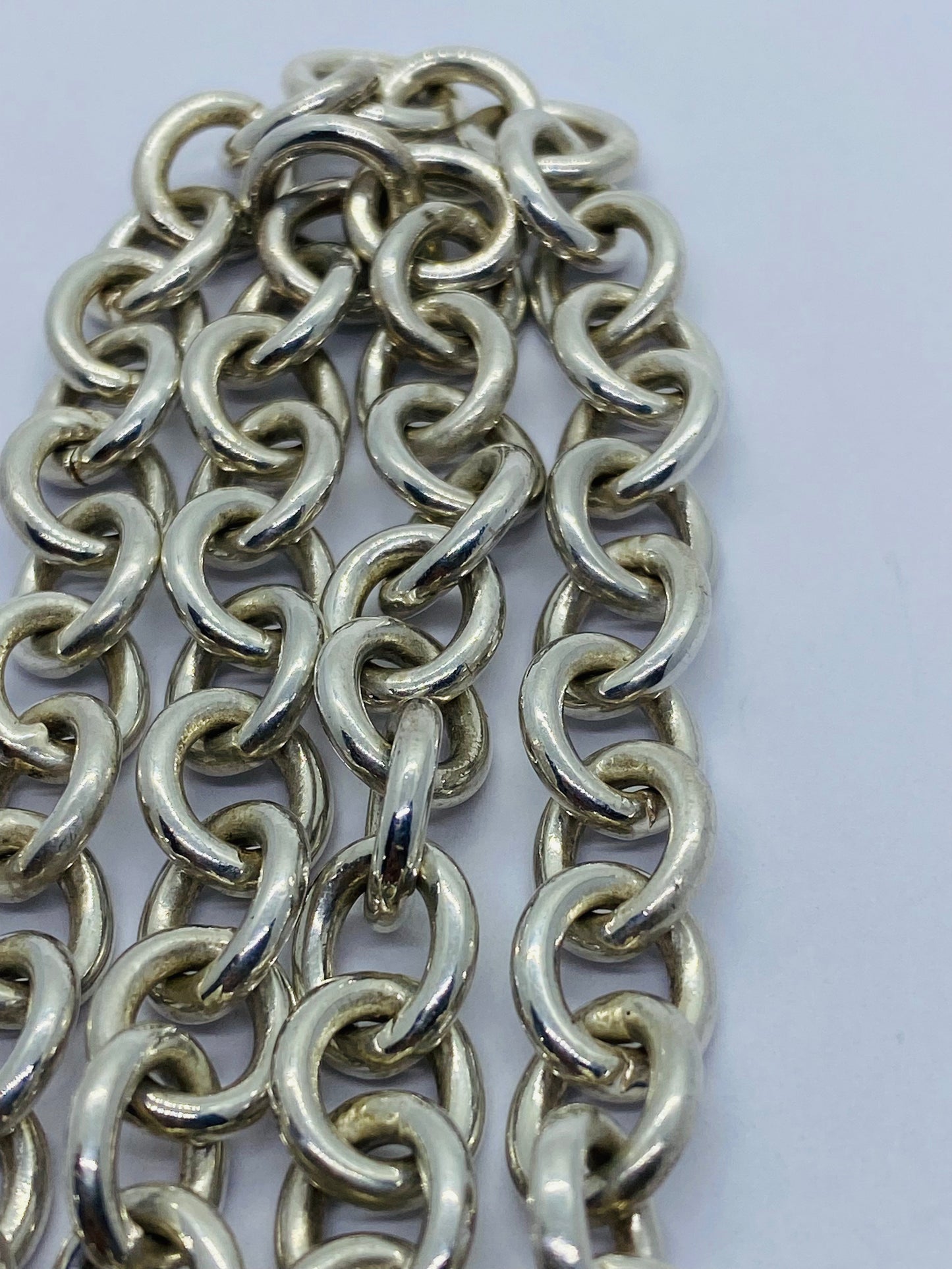 Tiffany & Co Sterling Silver Engravable Blank Heart Tag Necklace Original Box 17.25"
