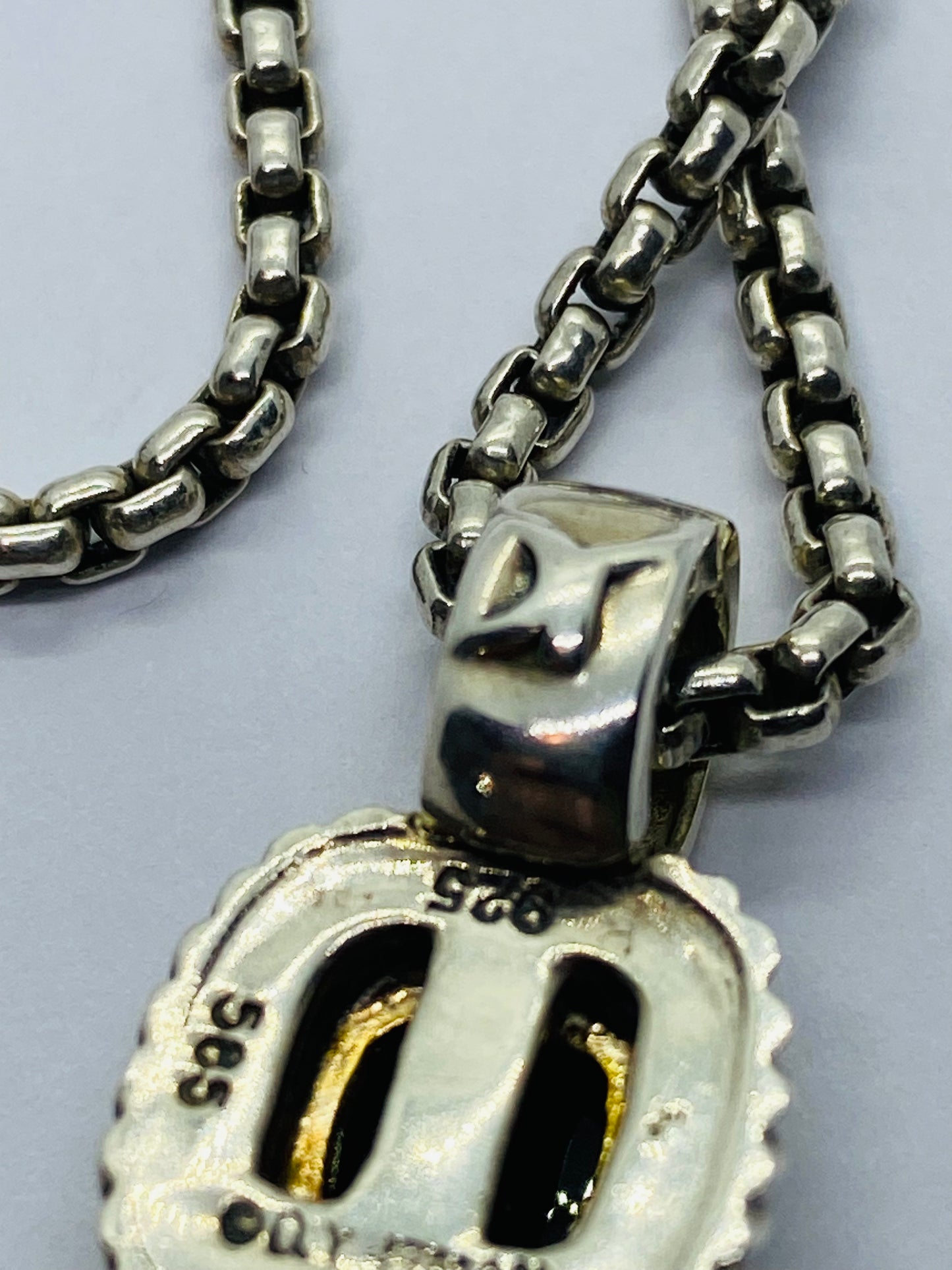 DAVID YURMAN 14KT GOLD 925 SILVER ALBION BLACK ONYX ENHANCER PENDANT NECKLACE