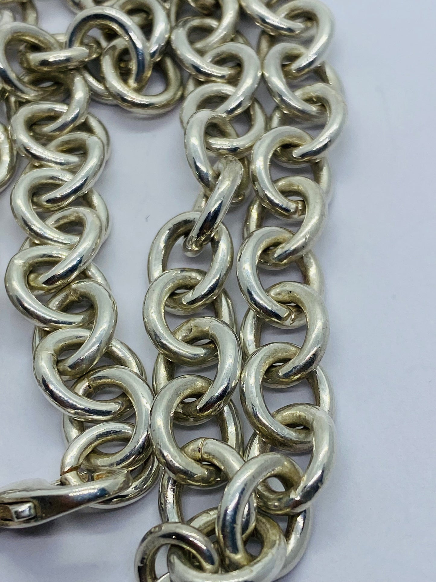Tiffany & Co Sterling Silver Engravable Blank Heart Tag Necklace Original Box 17.25"