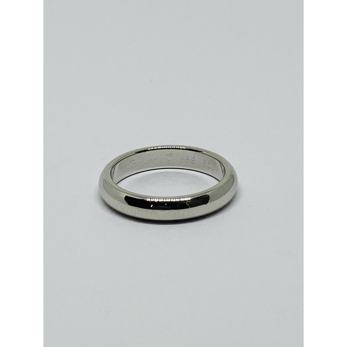 Cartier Platinum 3mm Wide Dome Wedding Band Ring Size 48 US 4.5 MINT