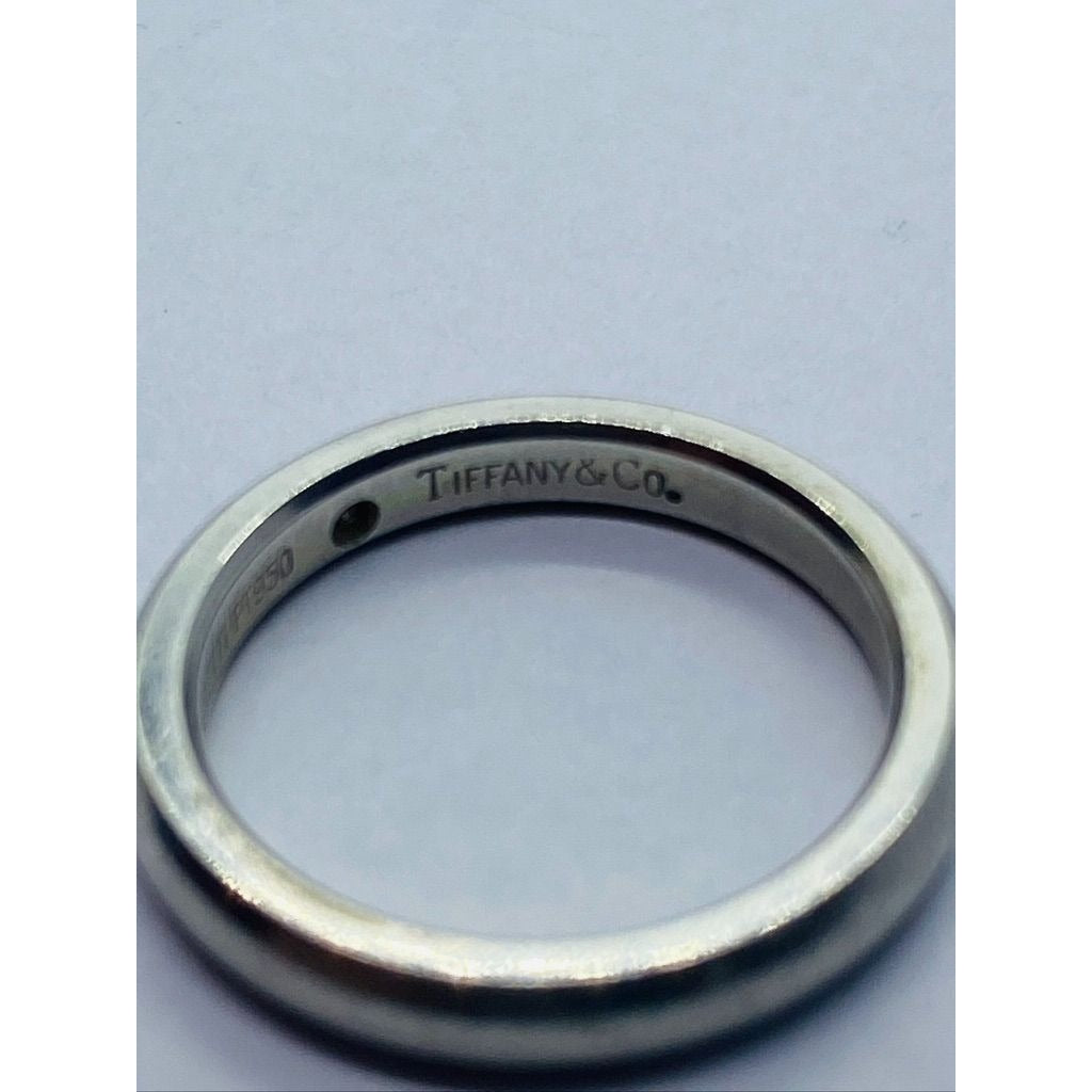 Tiffany & Co Elsa Peretti Platinum Diamond Band Ring Size 4.25