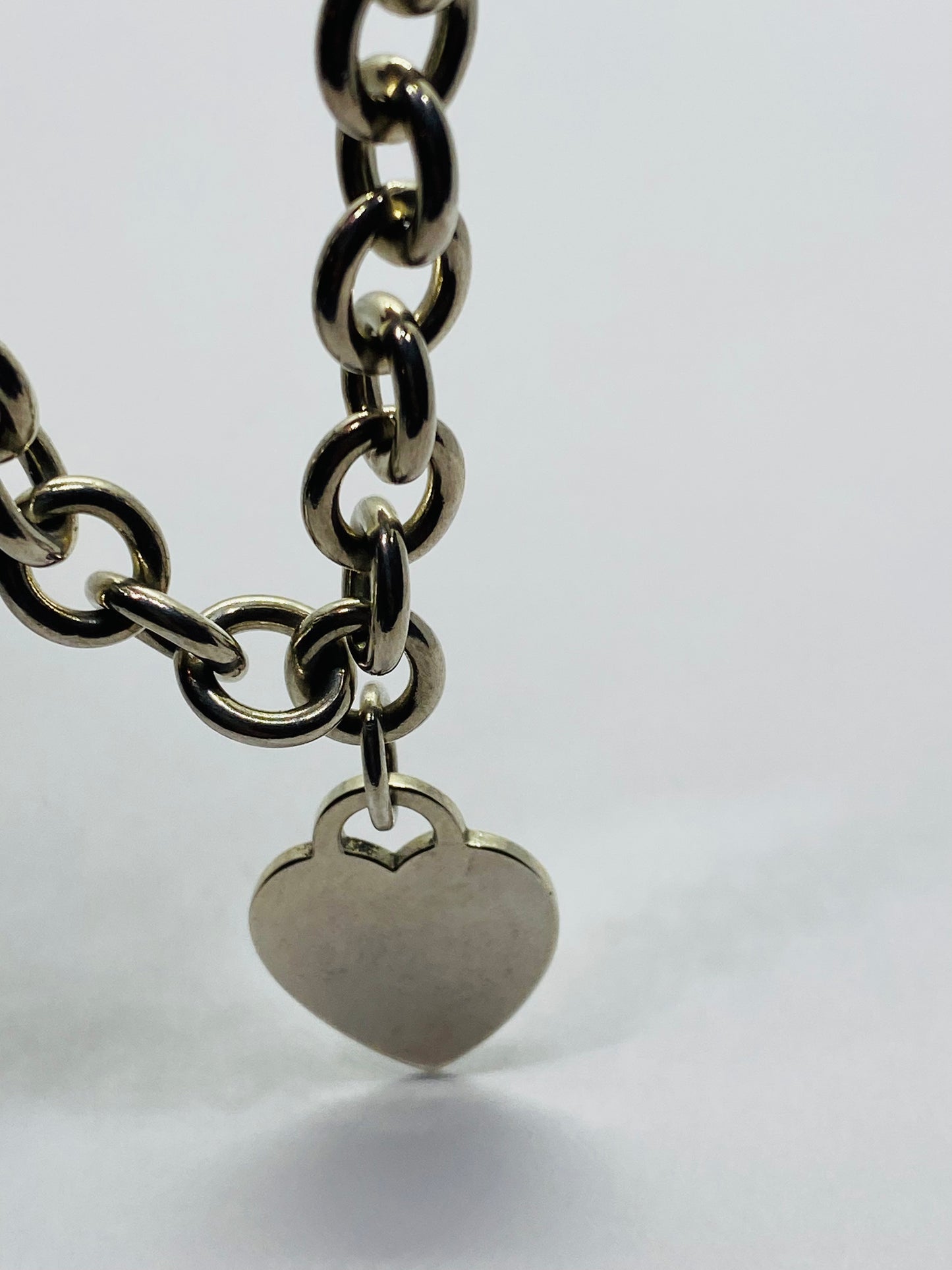 Tiffany & Co Sterling Silver Engravable Blank Heart Tag Necklace Original Box