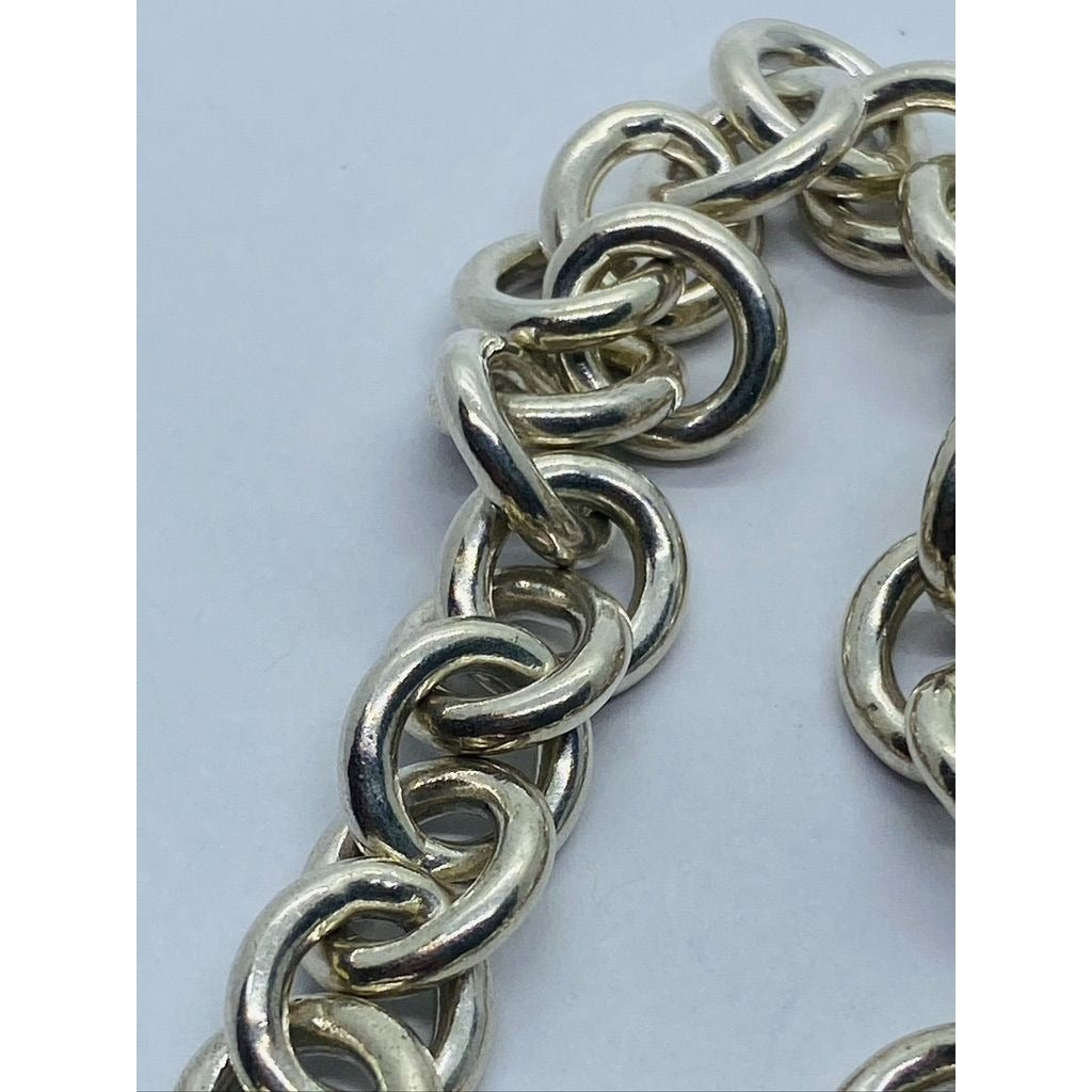 Tiffany & Co 16" Silver Round Link Rolo Chain Necklace Mens Unisex