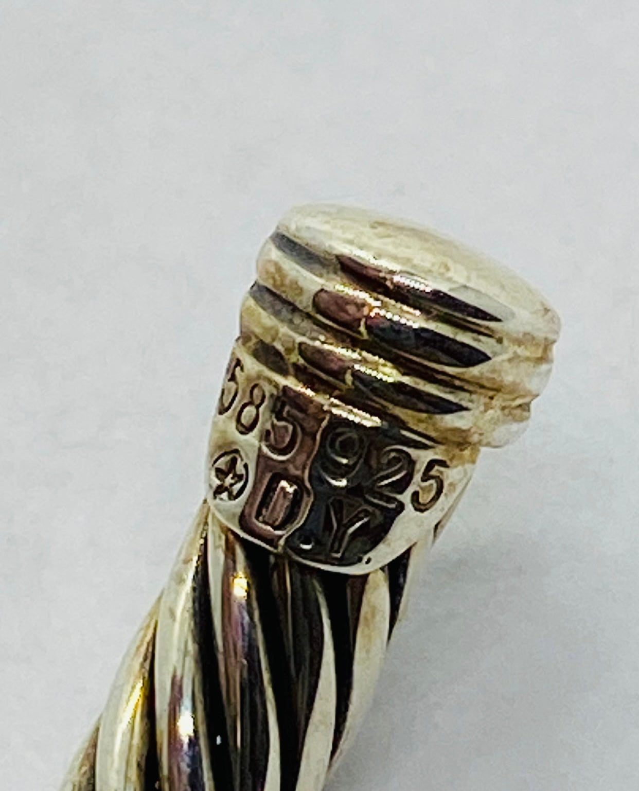 AUTHENTIC DAVID YURMAN SOLID 14K GOLD & STERLING SILVER CABLE BRACELET METRO