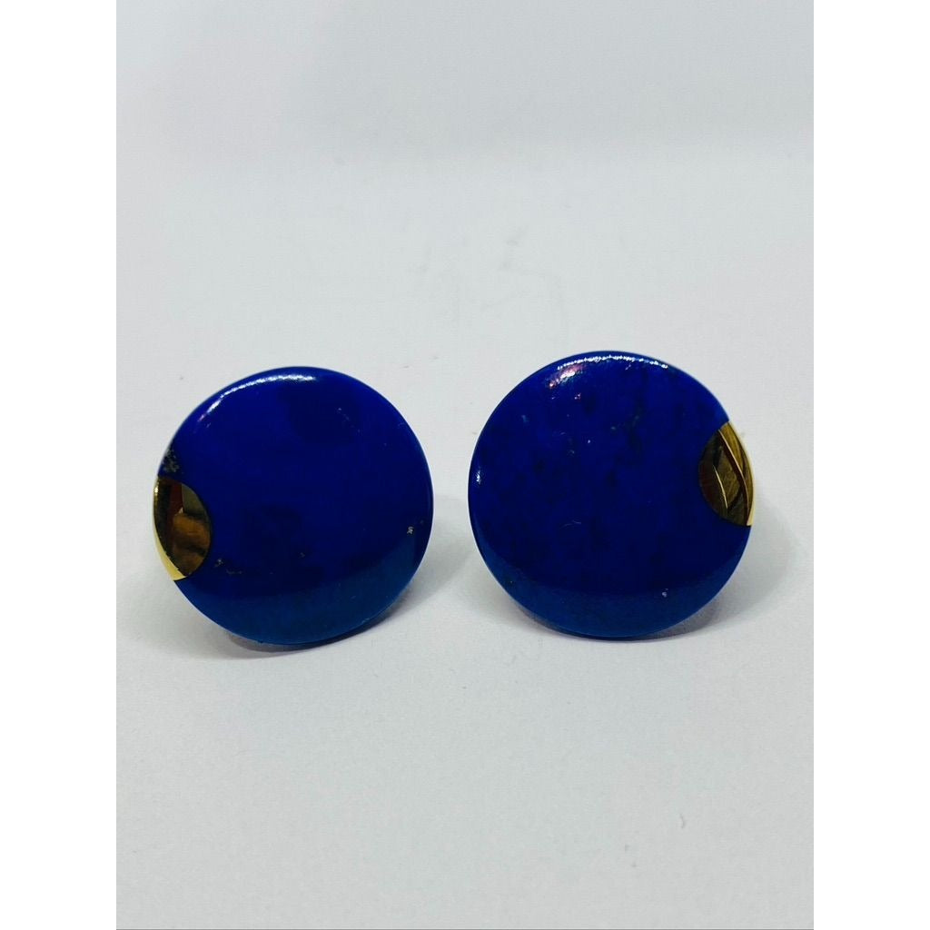 TIFFANY & CO ANGELA CUMMINGS 18 KT LENTILS EARRINGS WITH LAPIS LAZULI RARE