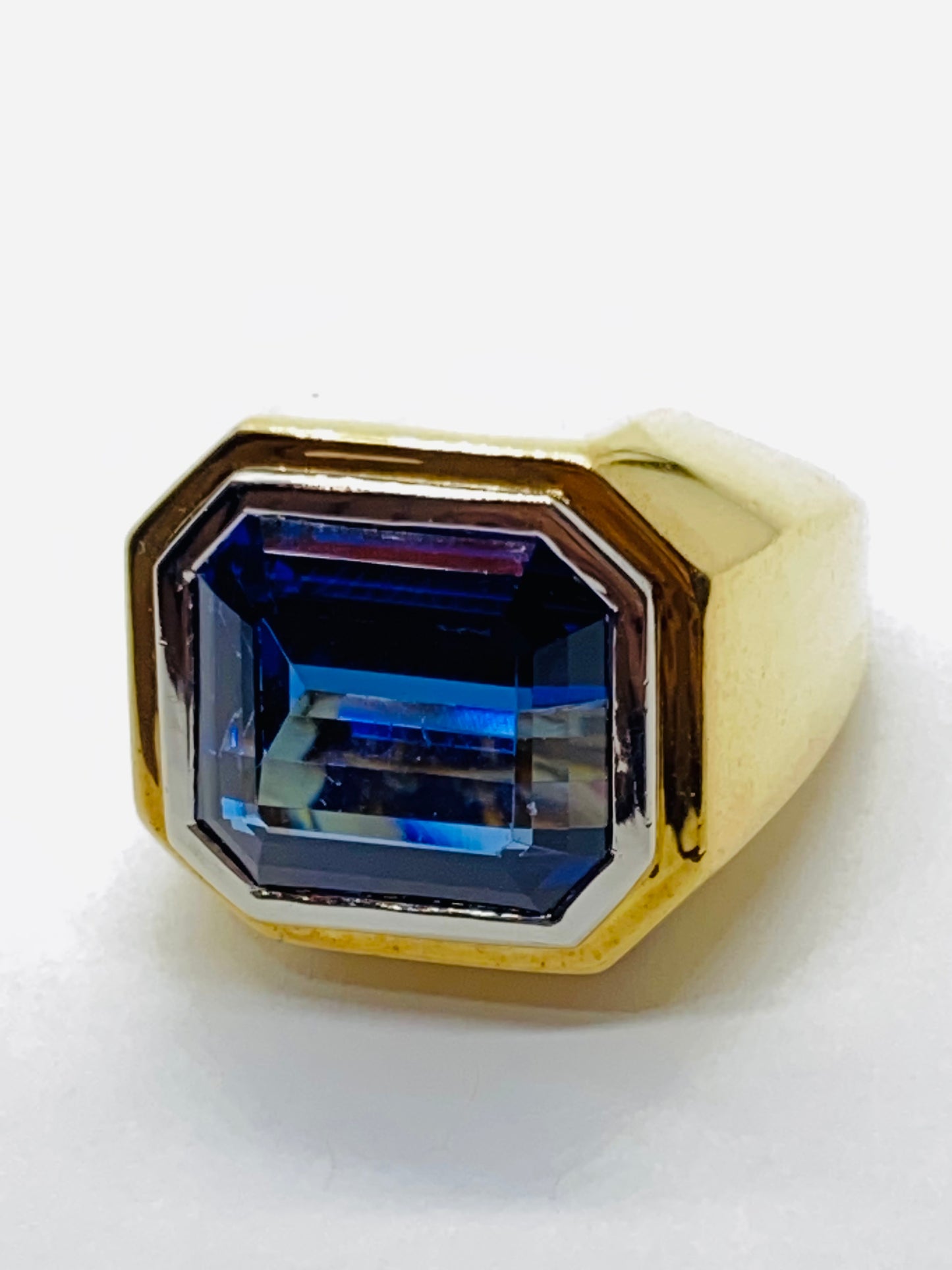 Tiffany & Co Paloma Picasso 18K Two Tone Gold Zoisite Tanzanite Octagonal GIA