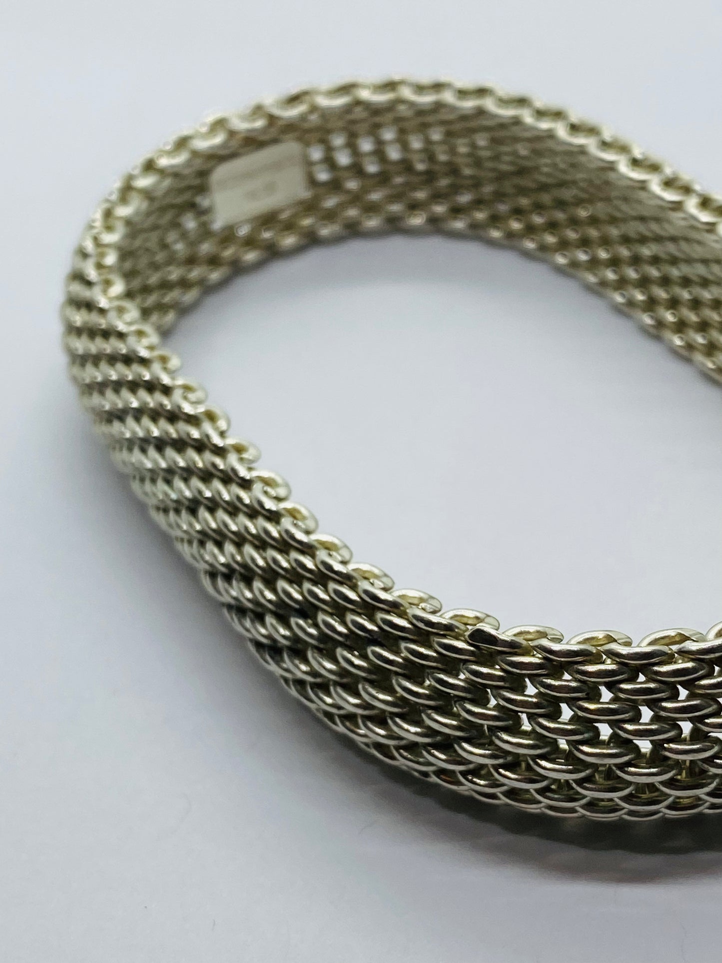 Tiffany & Co. 7.75” Somerset Mesh 15MM Wide Bracelet in Sterling Silver
