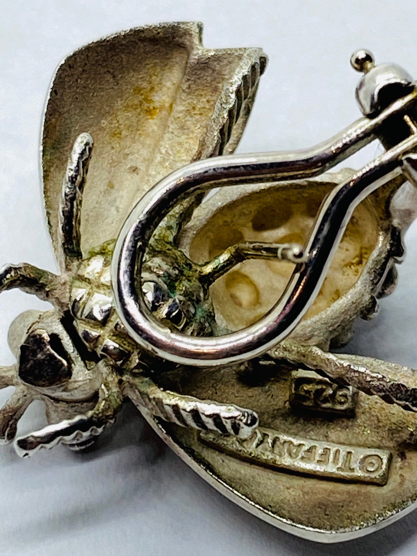 Tiffany & Co RARE Bumble Bee Clip On Earrings 23x26MM Sterling Silver 925