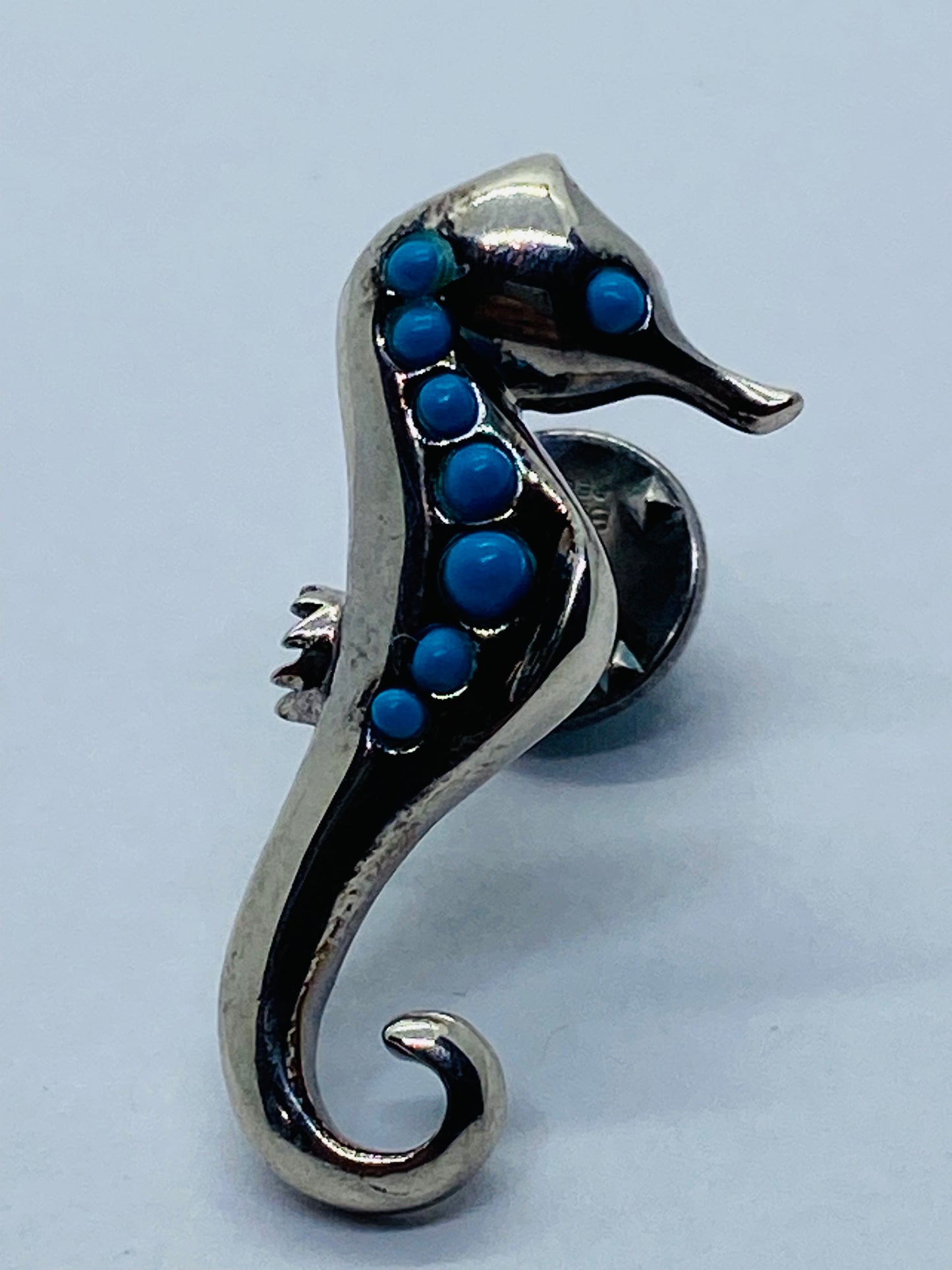 ULTRA RARE Tiffany & Co. Seahorse Sterling Silver Turquoise Brooch/pin Collector