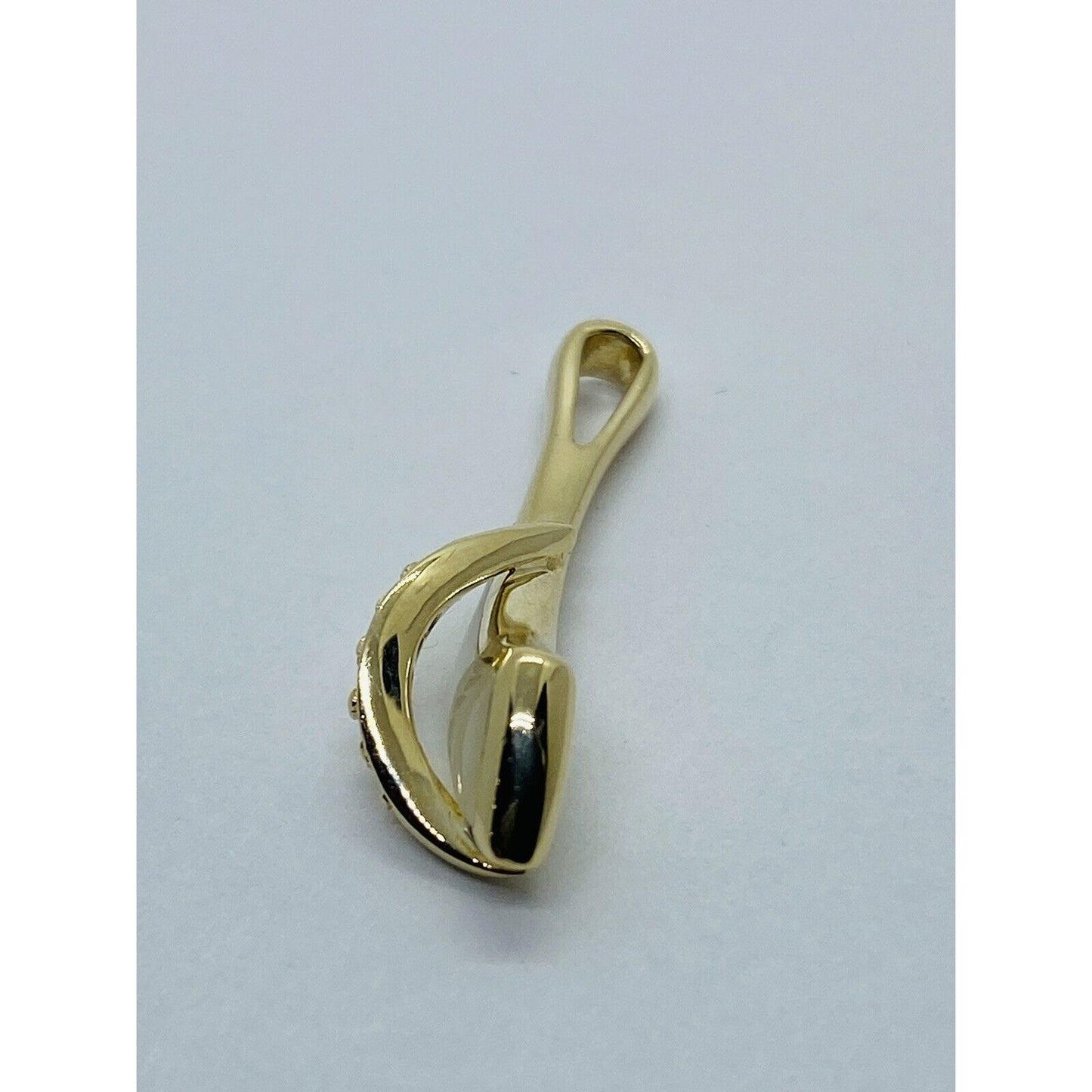 Kabana 14K Yellow Gold Mother Of Pearl Inlay Diamond Ribbon Slide Pendant 27MM