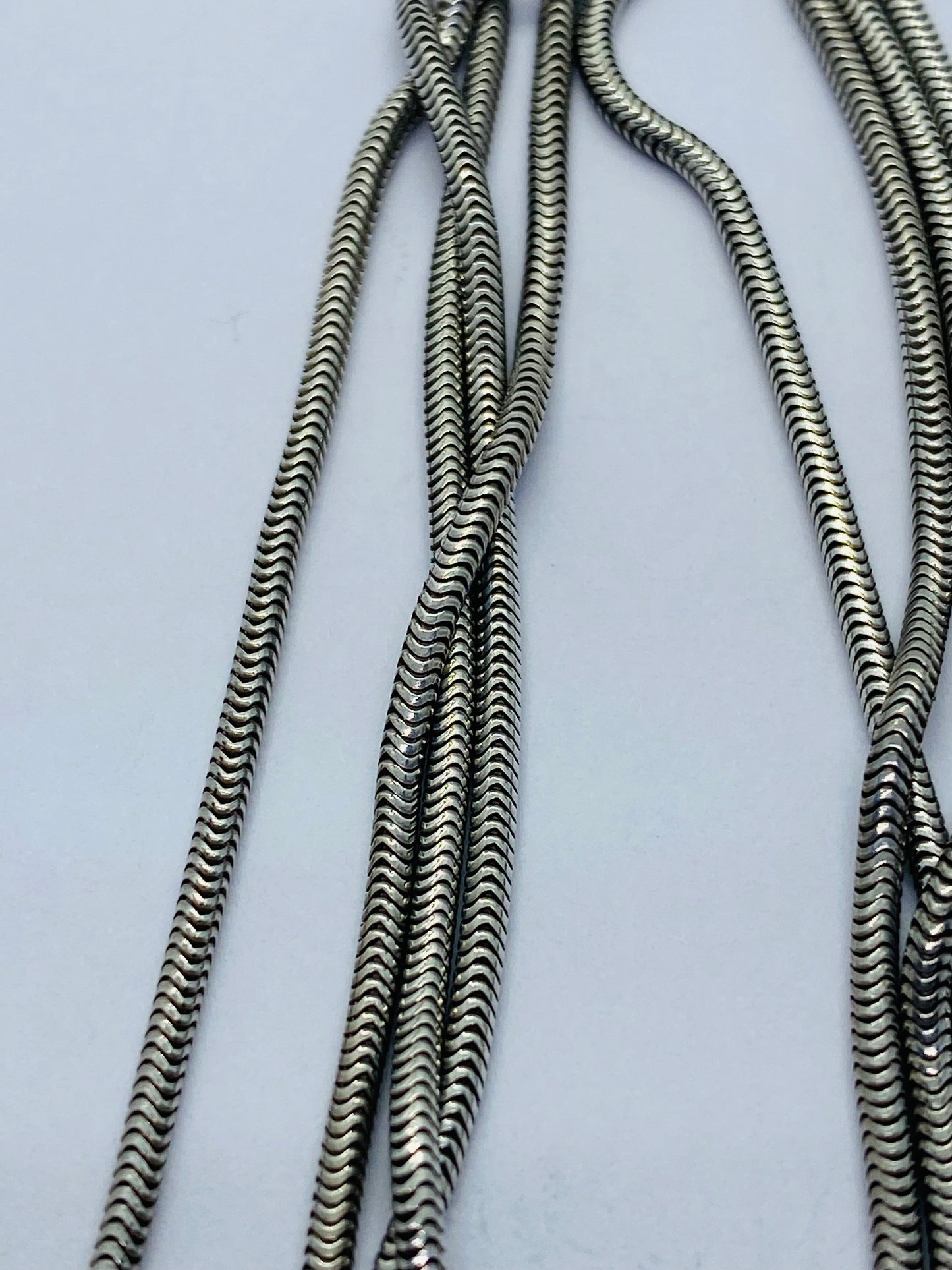 Tiffany & Co 925 Sterling Silver Wrap Bone Snake Necklace 38” long