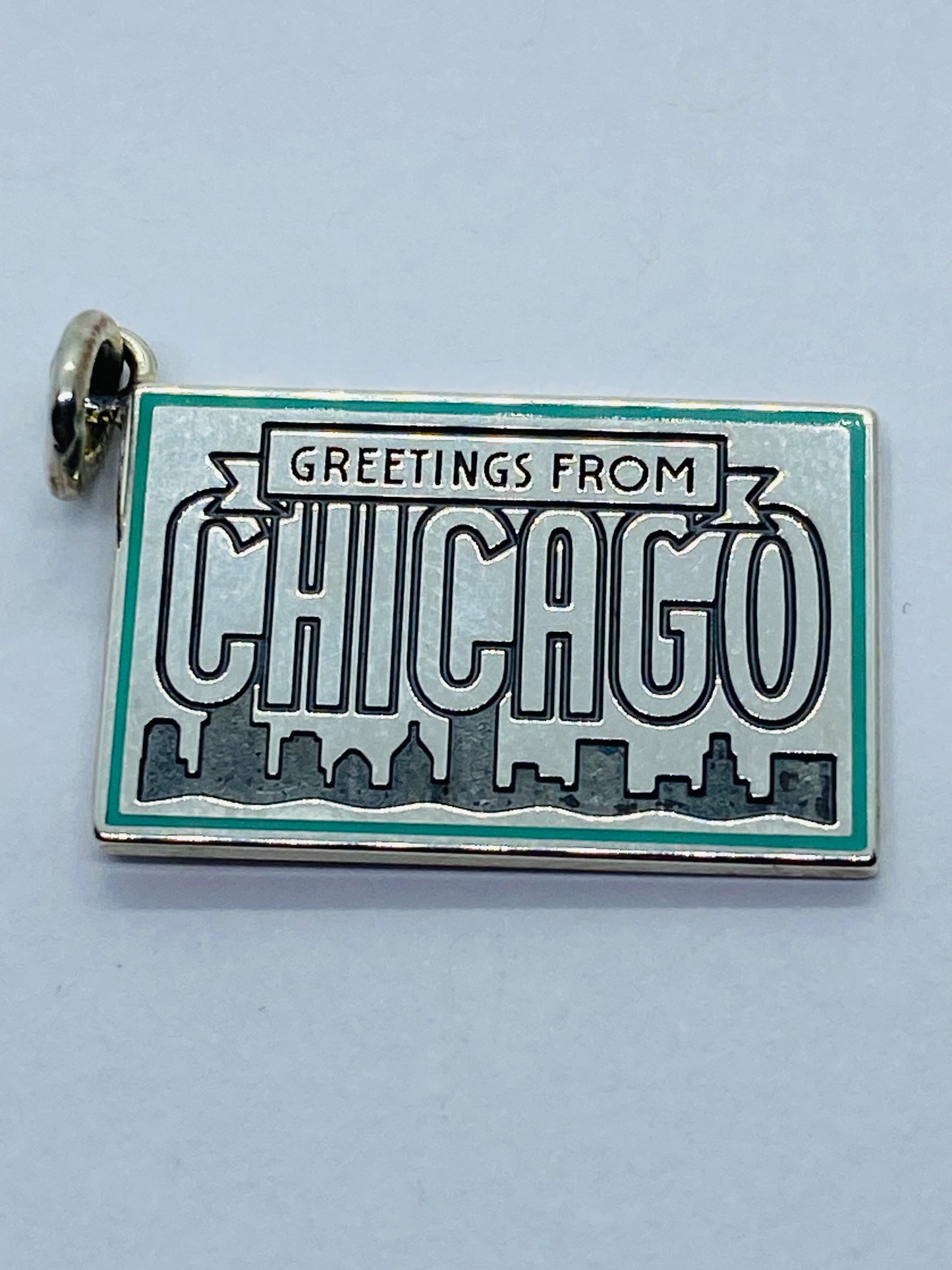 Tiffany & Co. Chicago Postcard Charm Sterling 925