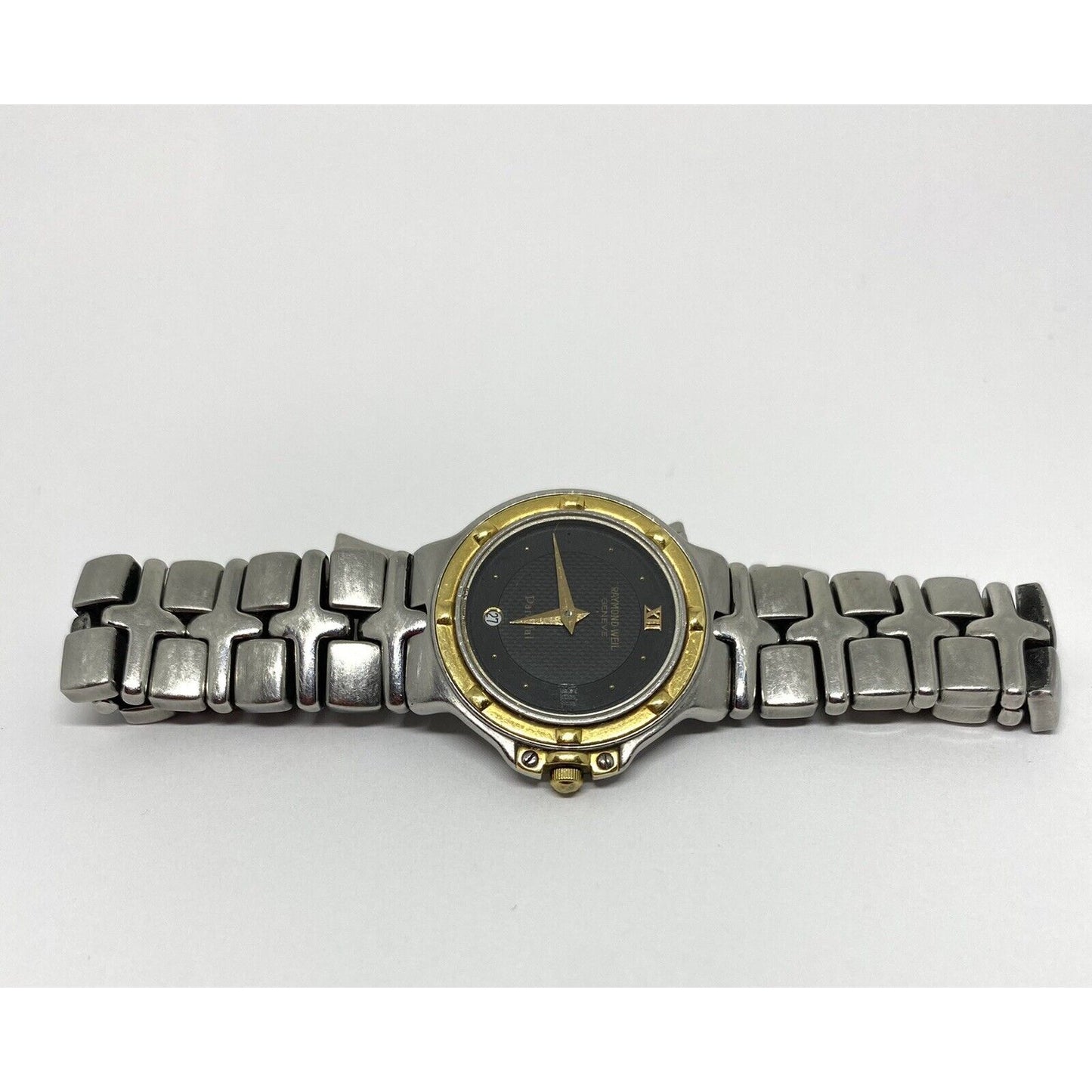 Women's Raymond Weil Parsifal Stainless Steel 26mm Black Dial 9988 Wrist Watch!