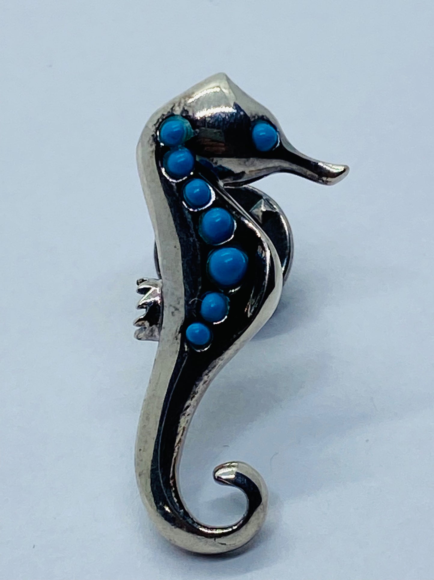 ULTRA RARE Tiffany & Co. Seahorse Sterling Silver Turquoise Brooch/pin Collector
