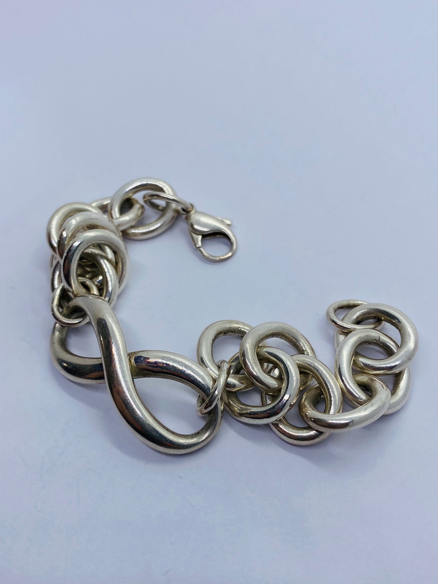 AUTHENTIC TIFFANY & CO INFINITY LINK BRACELET 7.75” STERLING SILVER 925 CHUNKY