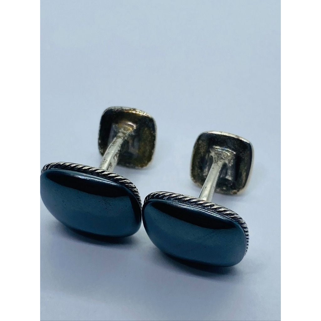 David Yurman Streamline Cuff Links Hematite Sterling Silver