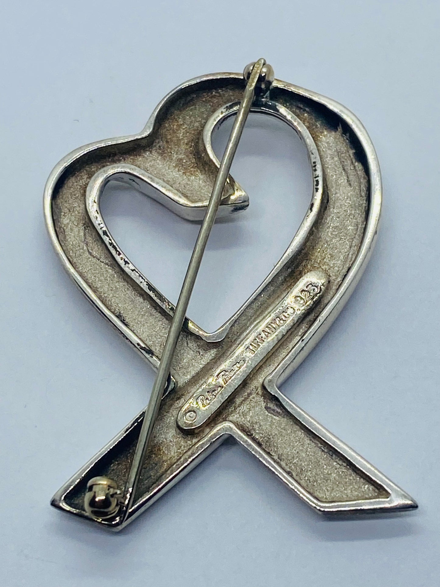 Tiffany & Co Paloma Picasso 925 Silver Silver Loving Open Heart Brooch LARGE