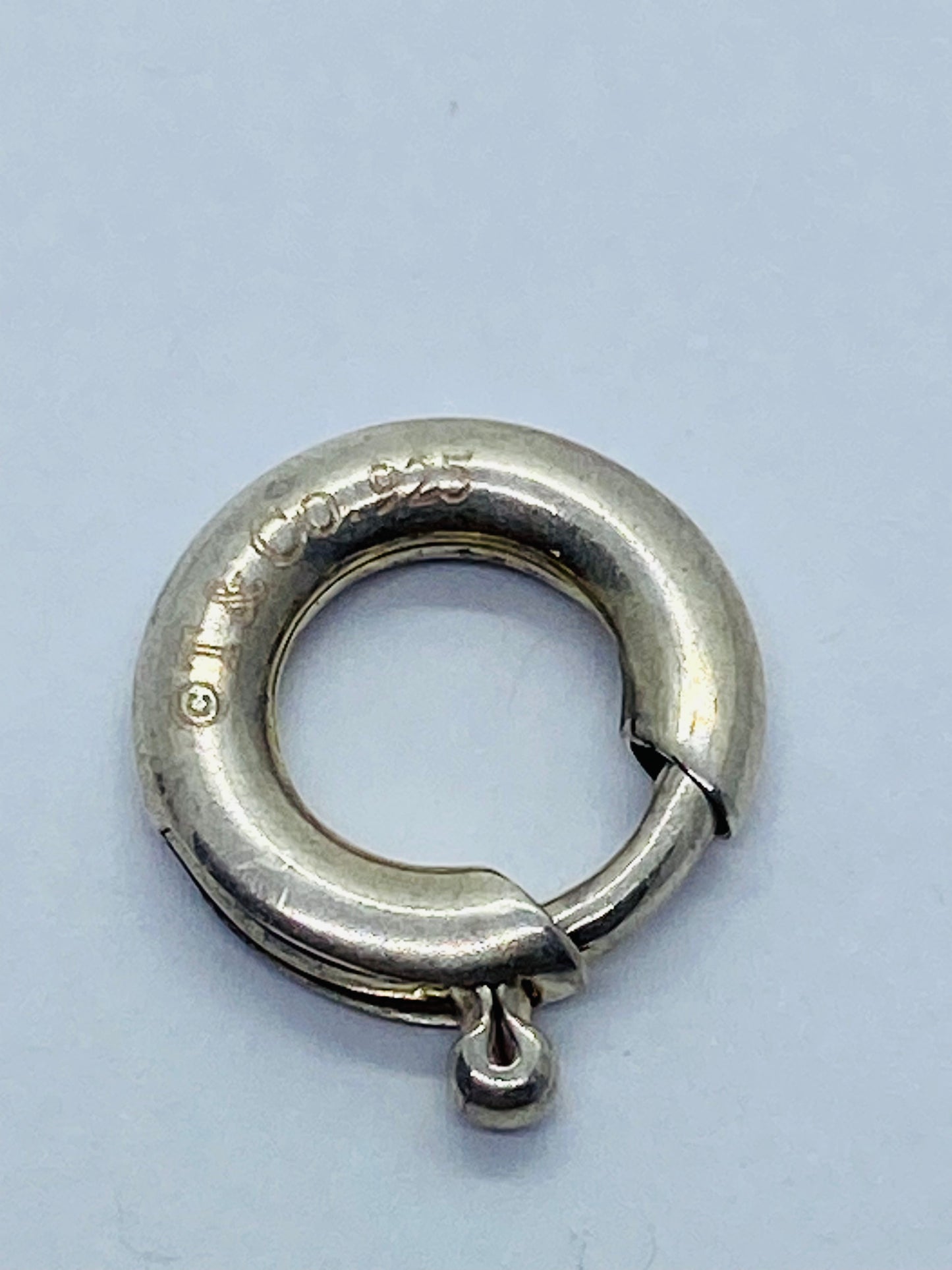 Large 12MM Tiffany & Co Sterling Silver Spring Jump Ring Charm Holder Clasp