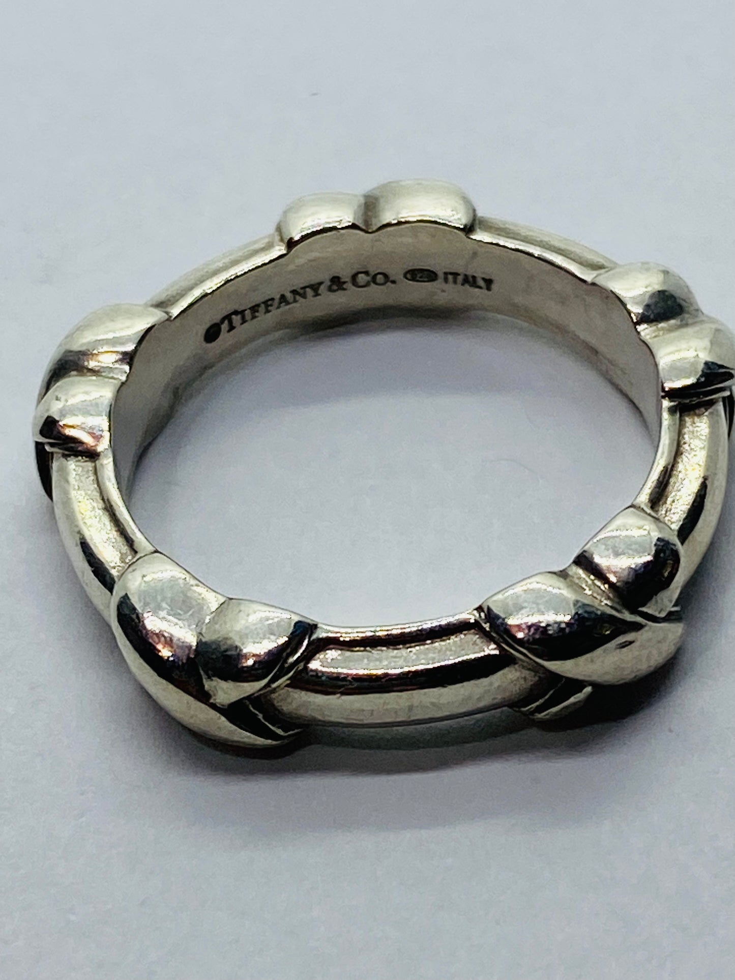 Tiffany & Co. Sterling Silver Signature X Stacking Ring Band Size 6.25 Retired