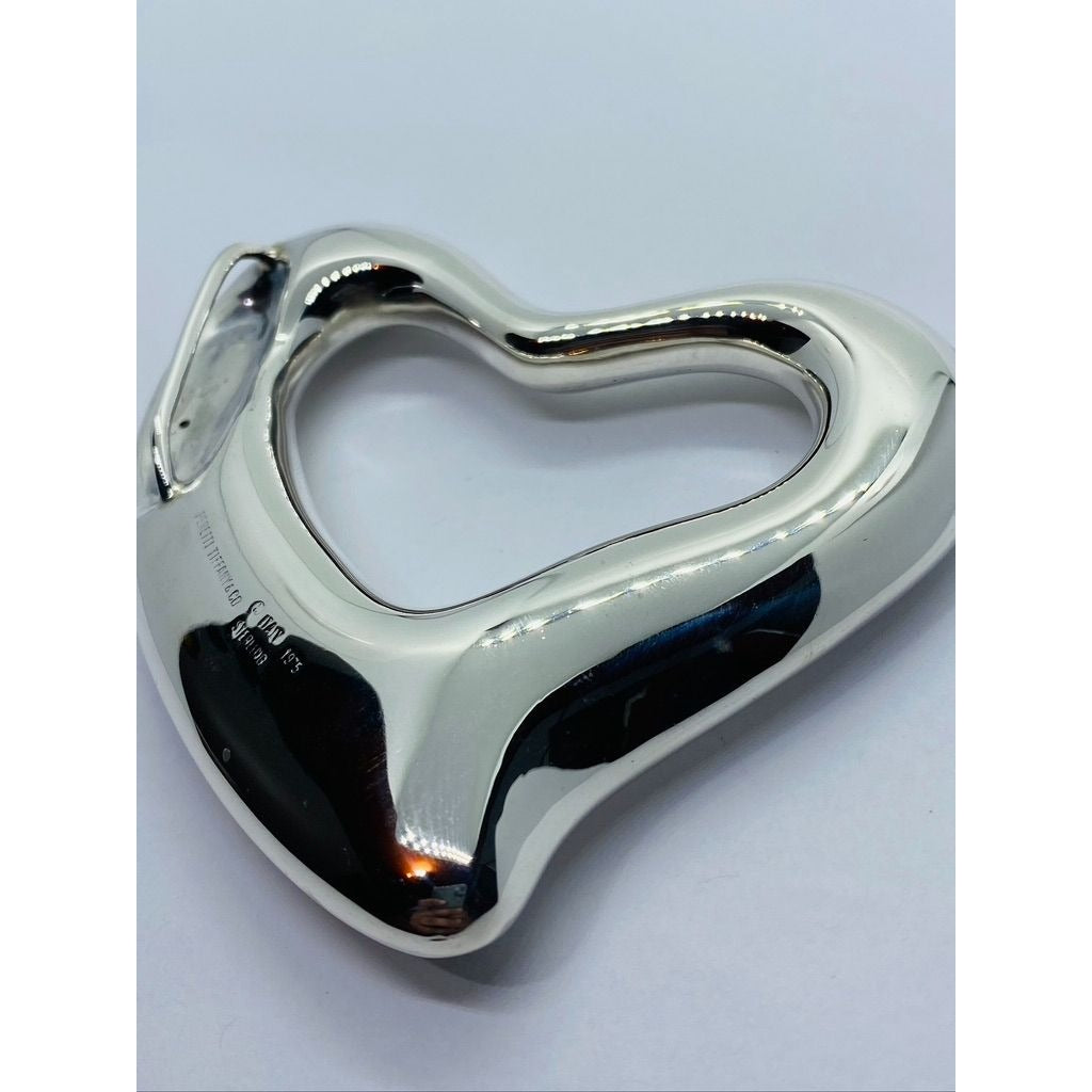 Tiffany & Co Peretti Italy 1975 Sterling Silver Open Heart Belt Buckle Large
