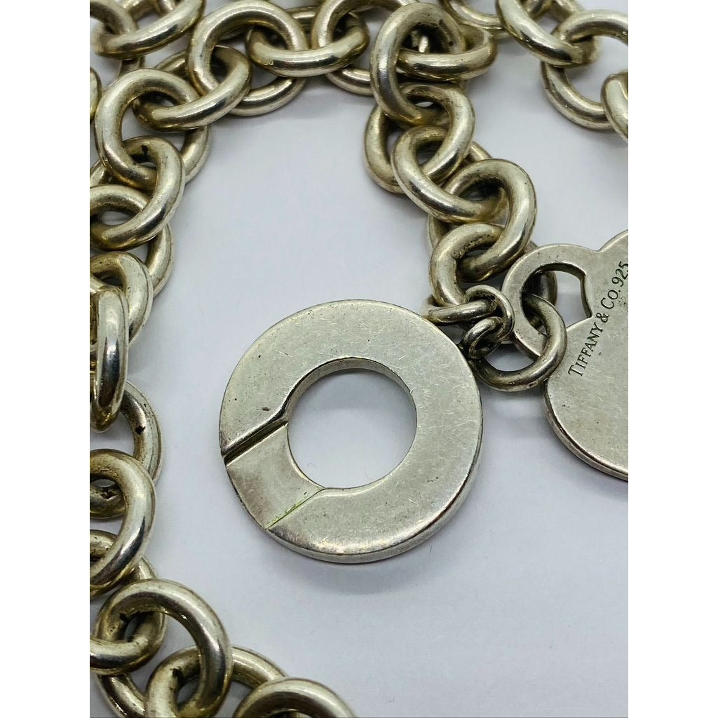 Tiffany & Co Sterling Silver Toggle Heart Tag Blank Heart Necklace 16"