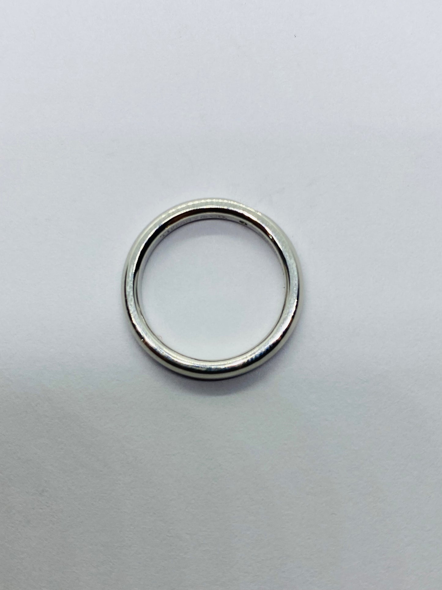 Tiffany & Co Elsa Peretti Platinum Band Ring With A Round Diamond Size 3.75-4