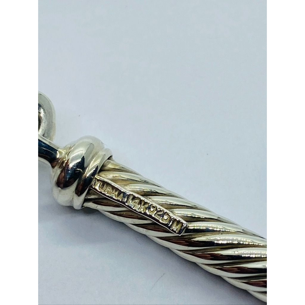 David Yurman Sterling Silver & 14k Yellow Gold Choker Collar Necklace 5MM
