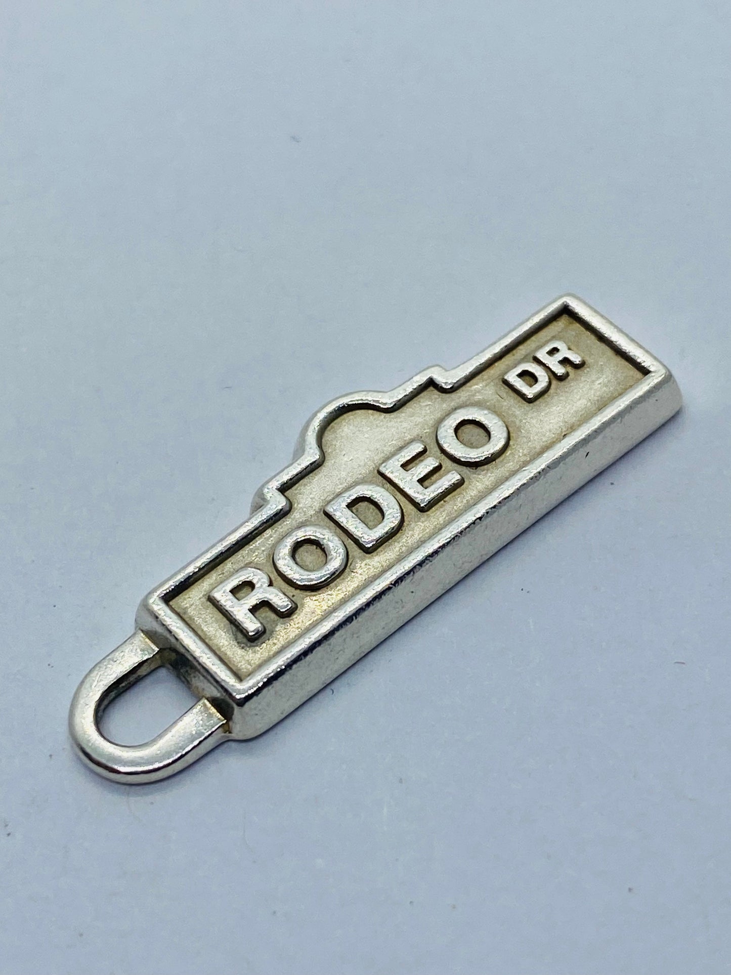 TIFFANY & CO STERLING RODEO DRIVE TAG CHARM OR PENDANT WITH ORIGINAL