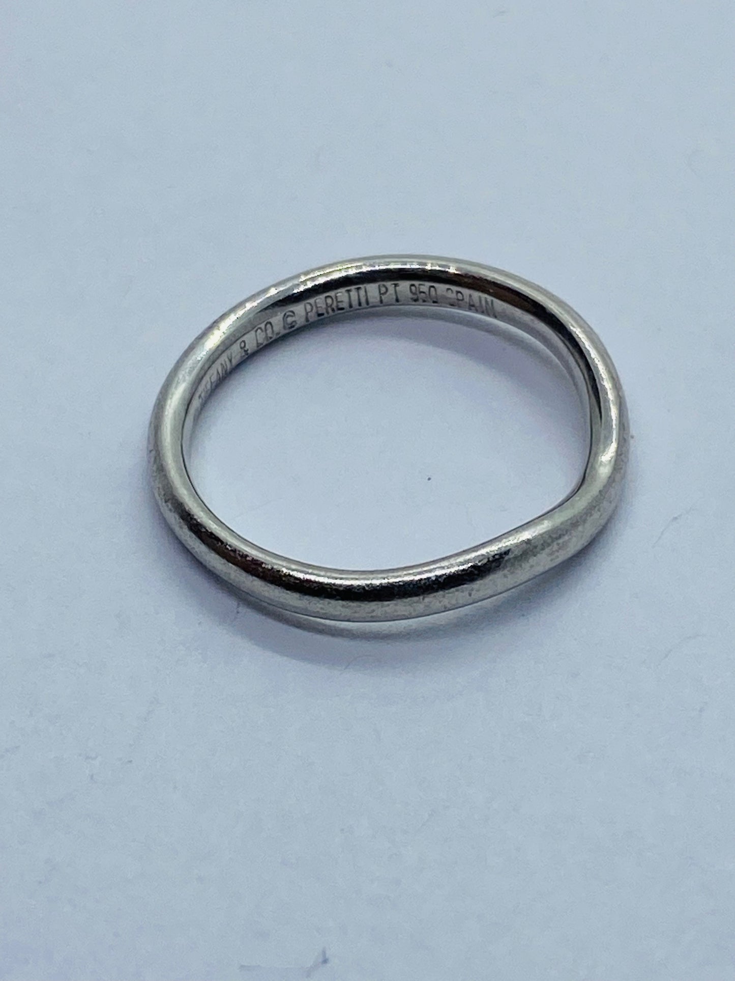 Tiffany & Co. Elsa Peretti Platinum Curved Wedding Band Ring 3.75.
