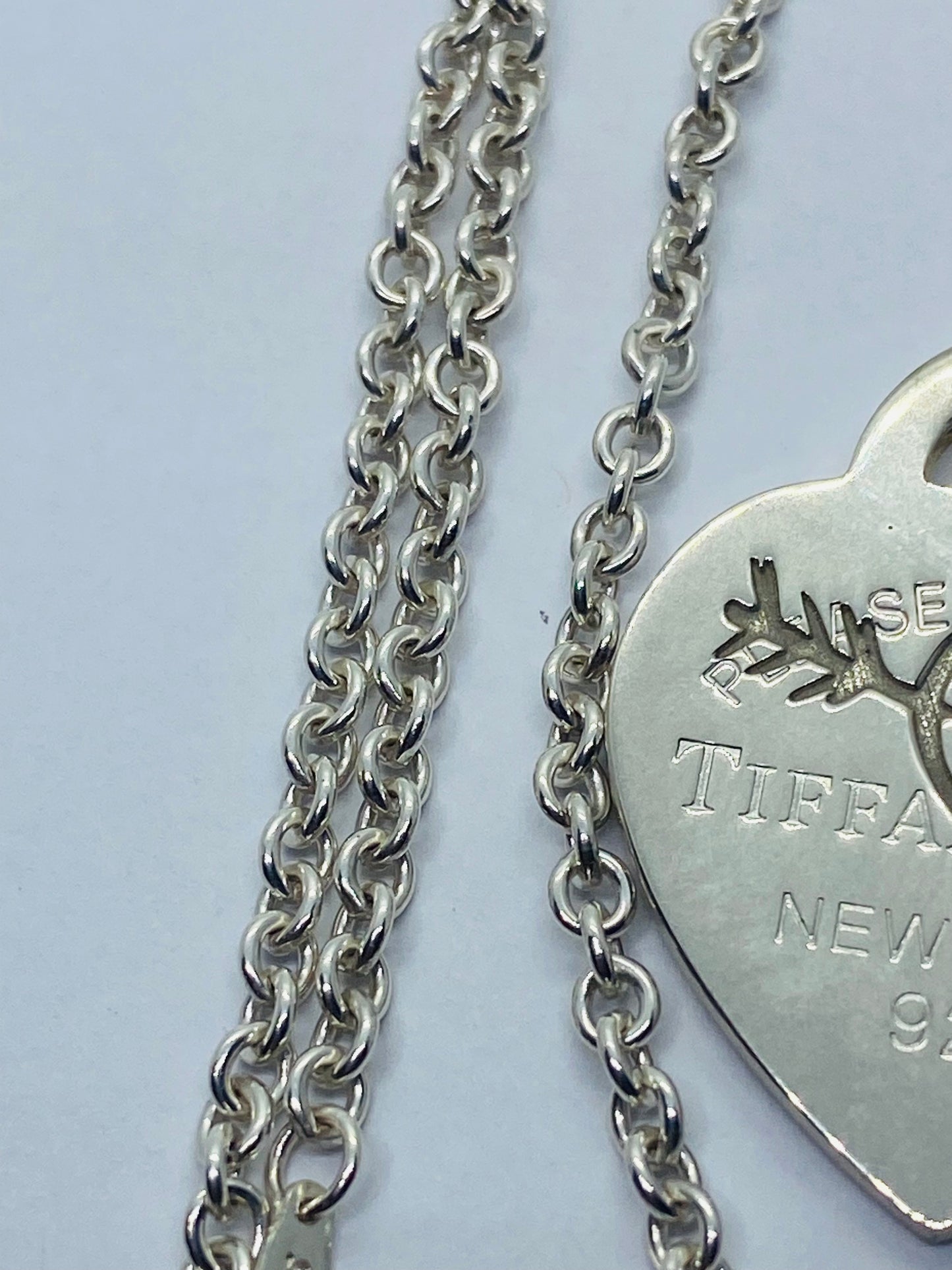 Large Return to Tiffany Etched Heart and Arrow Pendant, Necklace Sterling Silver