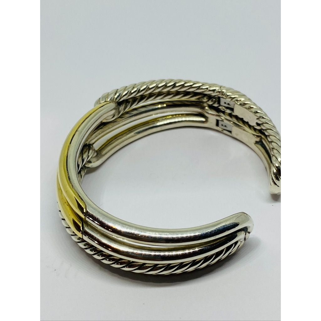 David Yurman Two Tone 18k Gold & Sterling Silver Double Loop Labyrinth bracelet