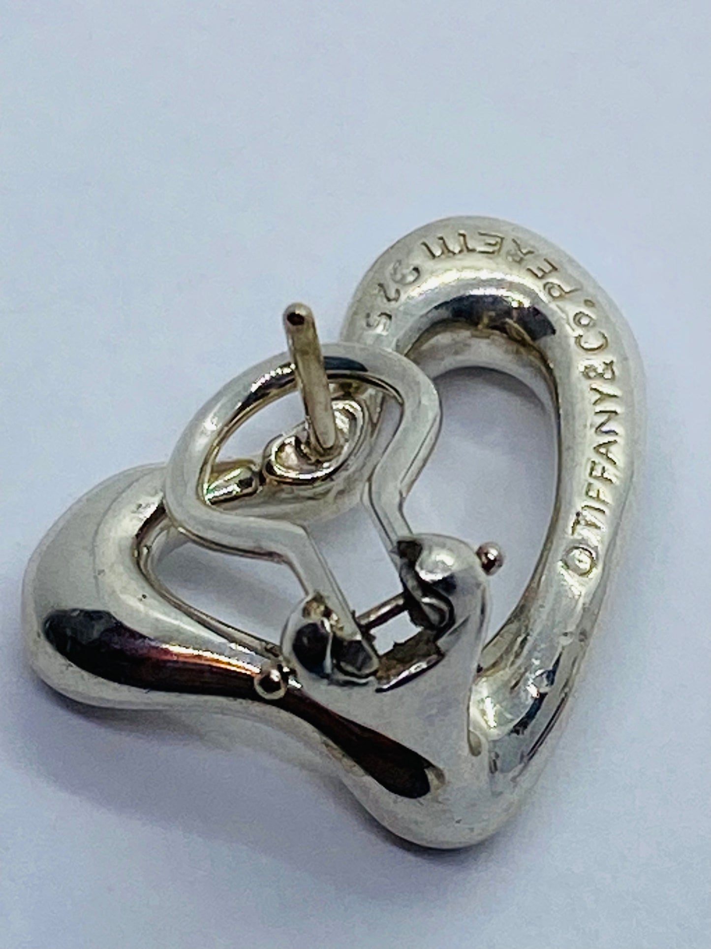 Tiffany & Co RARE Silver 925 Elsa Peretti Open Heart Clip On Earrings 18K Post