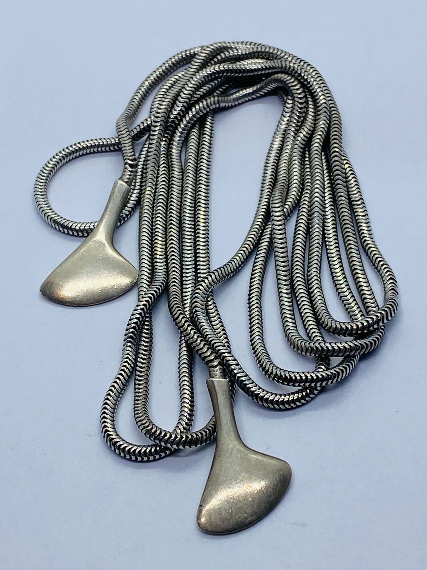 Tiffany & Co 925 Sterling Silver Wrap Bone Snake Necklace 38” long