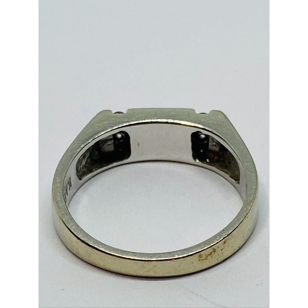 KABANA Estate 14K Yellow Gold Brilliant Cut Diamond Mother Of Pearl Ring