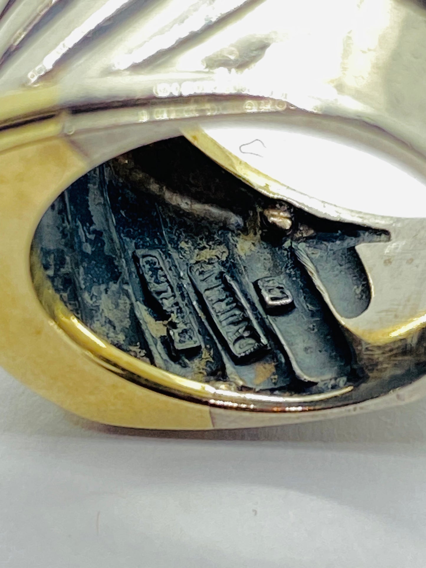 David Yurman Thoroughbred Ring 14K Gold Sterling Silver Cigar Cable Size 5.75