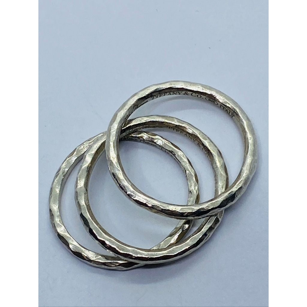 Excellent Authentic Tiffany & Co Paloma Picasso Hammered Bands Size 7