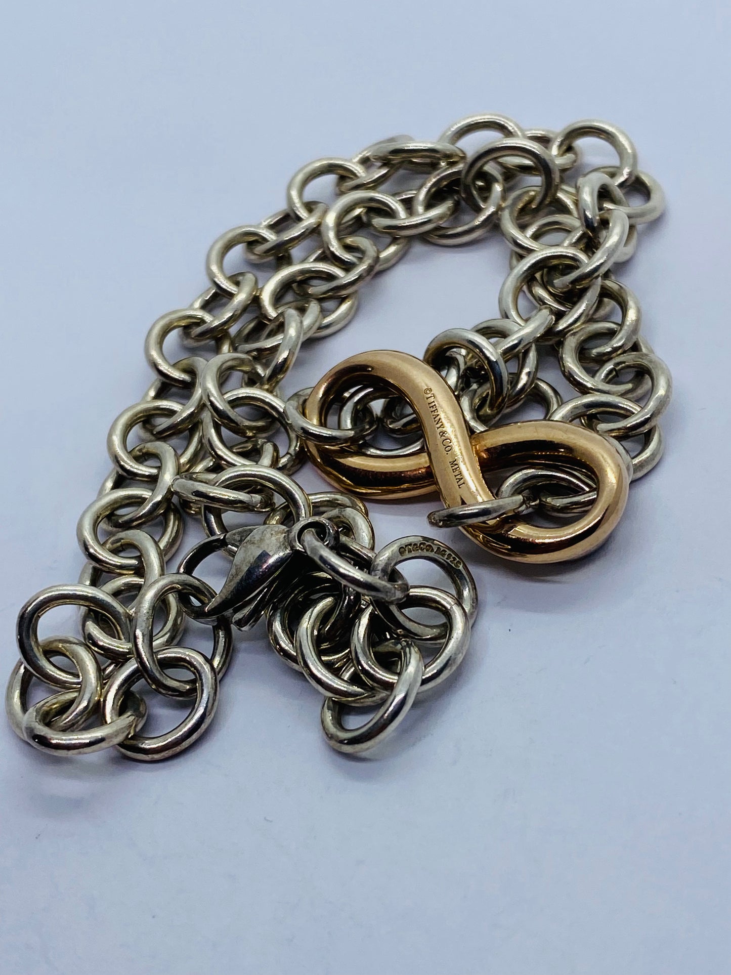 Tiffany & Co Infinity Necklace Rubedo Chunky 17.5” 41.2 Grams 10mm Links Pouch