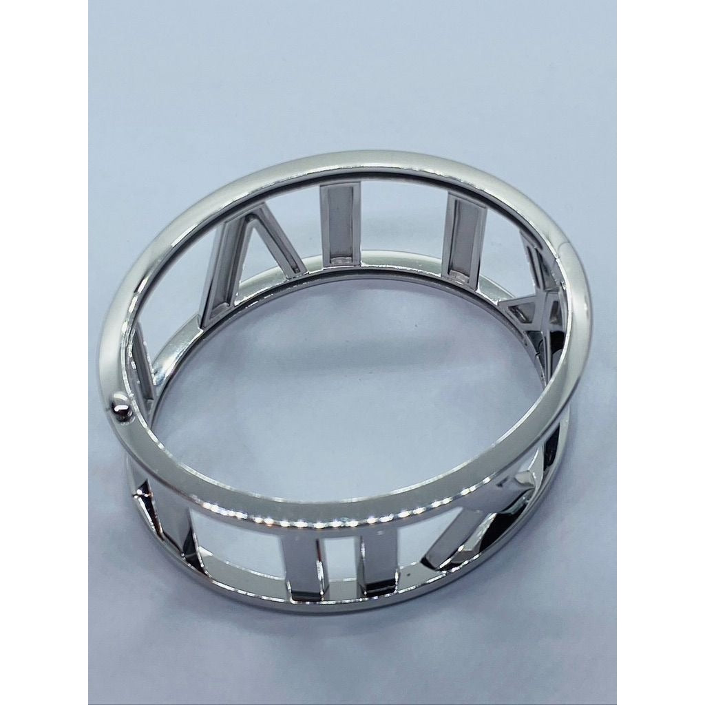 TIFFANY & CO Atlas 18K White Gold Wide Bangle Bracelet 79.4 grams 6.5" 30 mm