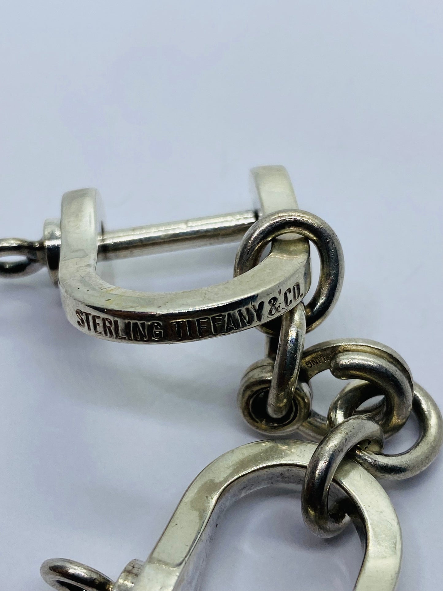 Tiffany & Co Silver Shackle Key Ring Keychain Rare Gift Love Statement Pouch Box